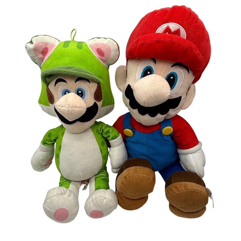 Nintendo Super Mario and Cat Luigi Plush Toy Set 2015 2021 stuffy stuffed